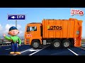 Мусоровоз MAN –спецтехника для города  Оранжевый и умный мусоровоз для детей!