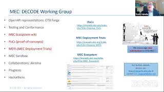MEC: Multi-access Edge Computing: state of play from ETSI MEC and network automation perspectives
