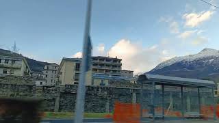 Aosta II, via Carducci/Torre Bramafam, Aosta valley, Italy 13/12/23 #aostavalley #driving #aosta