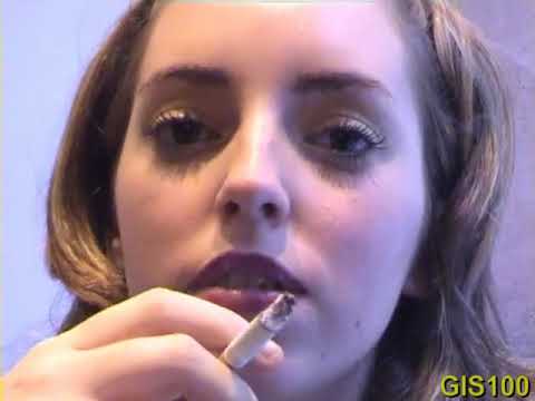 IRL gis100 beautiful girl smokes in a restaurant