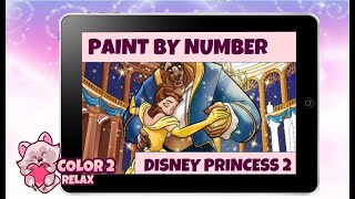 Disney Princess Paint by Number Pack 2 Happy Color App Relaxing Fun Art screenshot 4