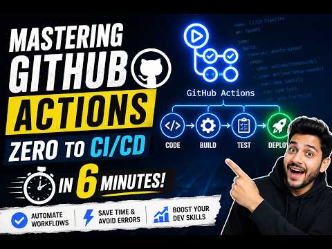 Master GitHub Actions in 6 Minutes ⚡ Full CI/CD Crash Course