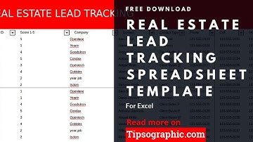 Real Estate Lead Tracking Spreadsheet Template for Excel, Free Download