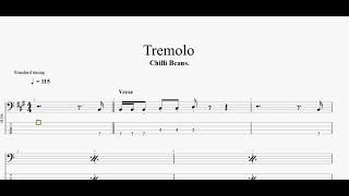 PDF Sample Tremolo 【Chilli Beans.】 ベースtab譜 guitar tab & chords by まっきん.