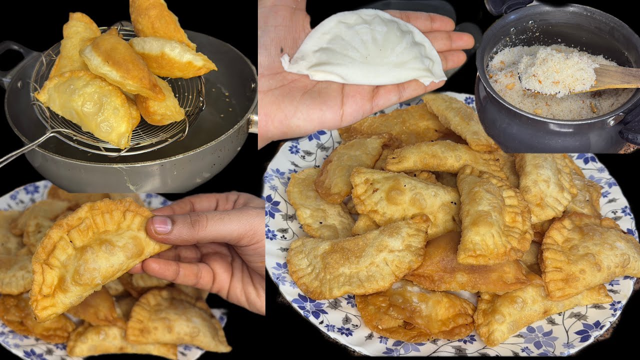 💯Хрустящие Неври с кокосовой начинкой😋| Сделать и хранить|каранджи |рецепт гуджия|рецепт невари |...