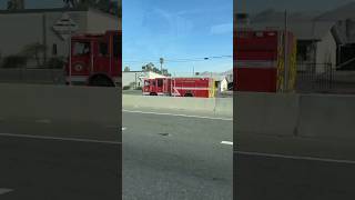 Riverside City Fire engine 1 #responding #code3 to a #crash on the southbound 215 freeway.