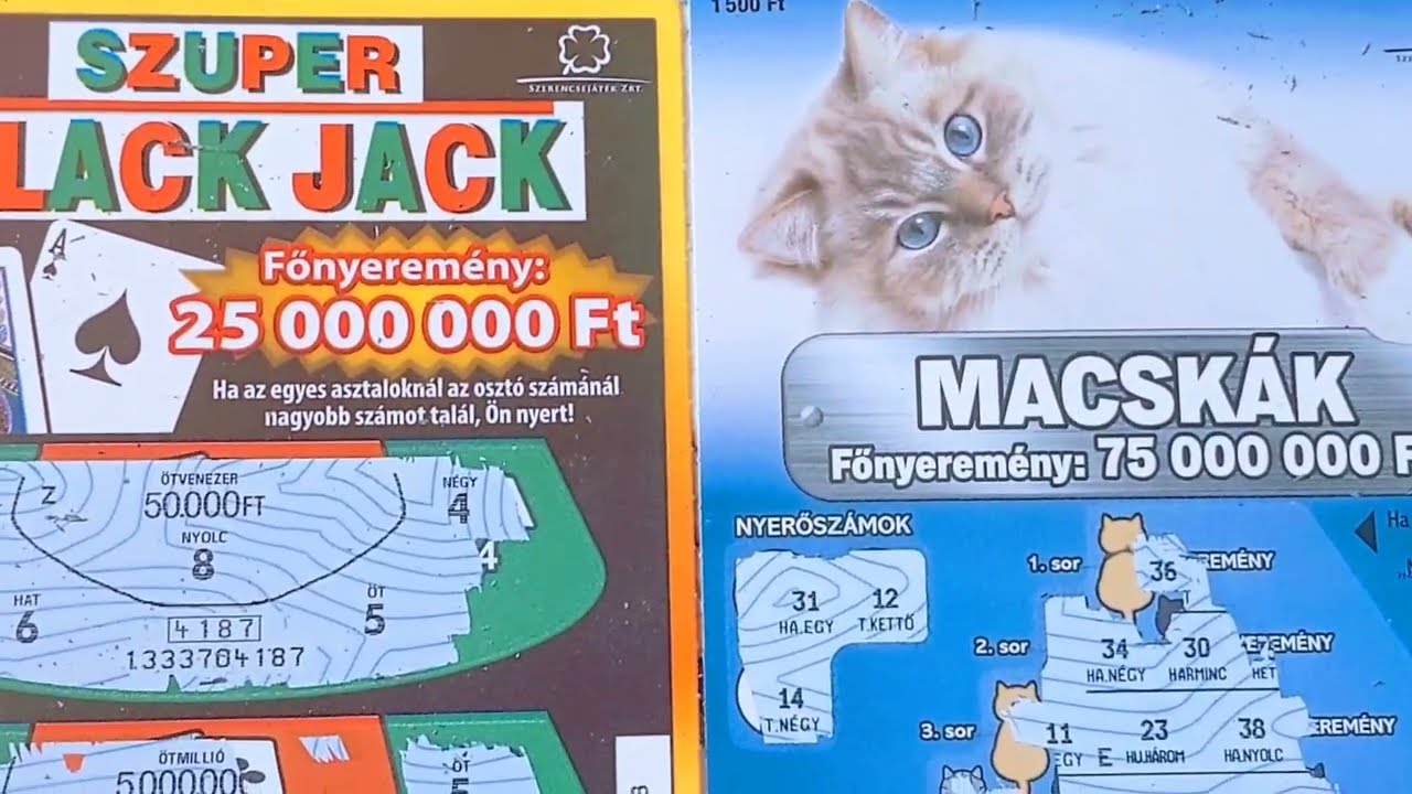 Macskák,Szuper Black Jack sorsjegykaparás