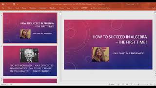 “Ashford Student Talk – How to succeed in algebra the first time!”