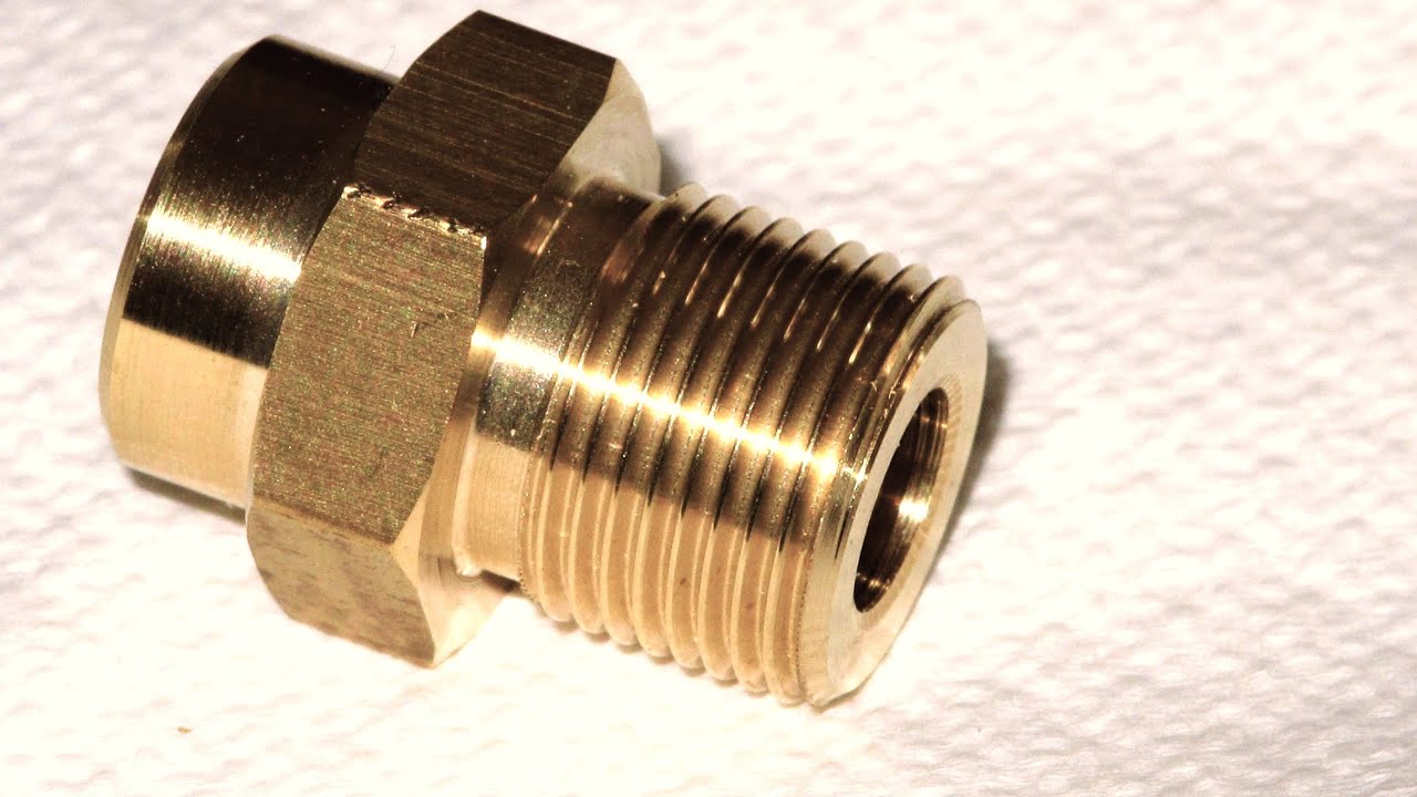 Hex Brass fitting, turn, drill and thread 26TPI, drill speeds and feeds chart.