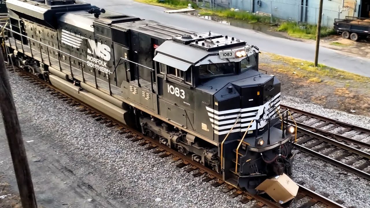 Norfolk Southern 233 west 2020-04-29 hits cardboard box on tracks