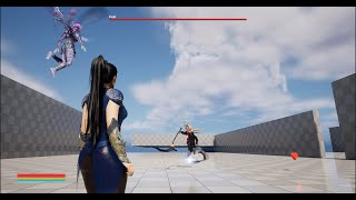 Unreal Engine 5 Motion matching Combat Attacks and Enemy Ai Mini Boss Test
