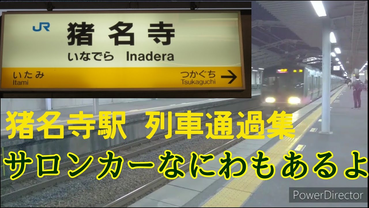 猪名寺駅を通過する列車たち【サロンカーなにわもあるよ】 YouTube