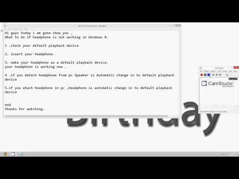 Headphone Not Working in windows 8 FIX by M K MK