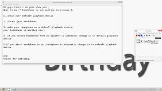 Headphone Not Working in windows 8 (FIX)