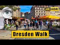 Dresden center streets walking tour  germany 4kr asmr