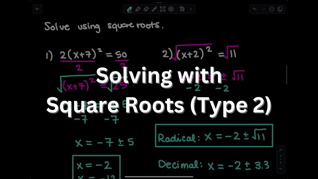 Solving with Square Roots (Type 2) | Solving Quadratics - YouTube