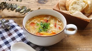 【365日のパンとスープ】もやしのサンラータン風スープ
