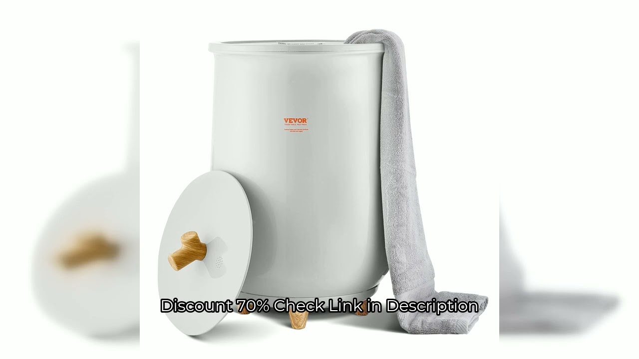 SucceBuy Towel Warmer Bucket 20L Heated Towel Warmer w/ LED Light Auto Shut off & Temperature Settin