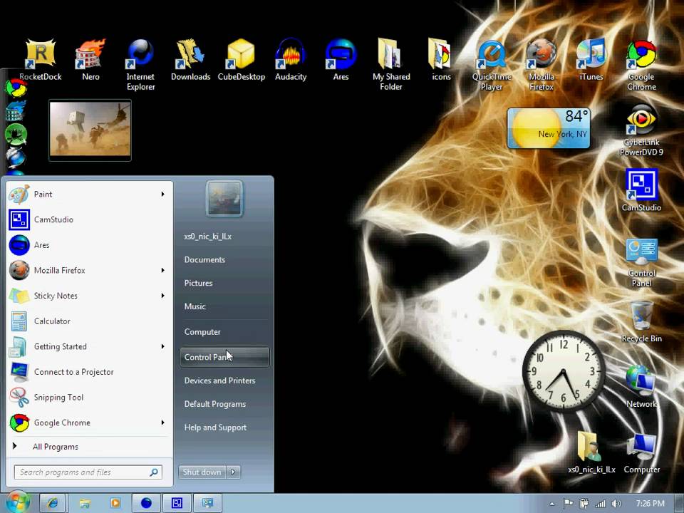windows 7 control panel aero theme problem - YouTube