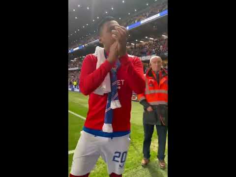 Alfredo Morelos bids farewell to Rangers fans at Ibrox Stadium