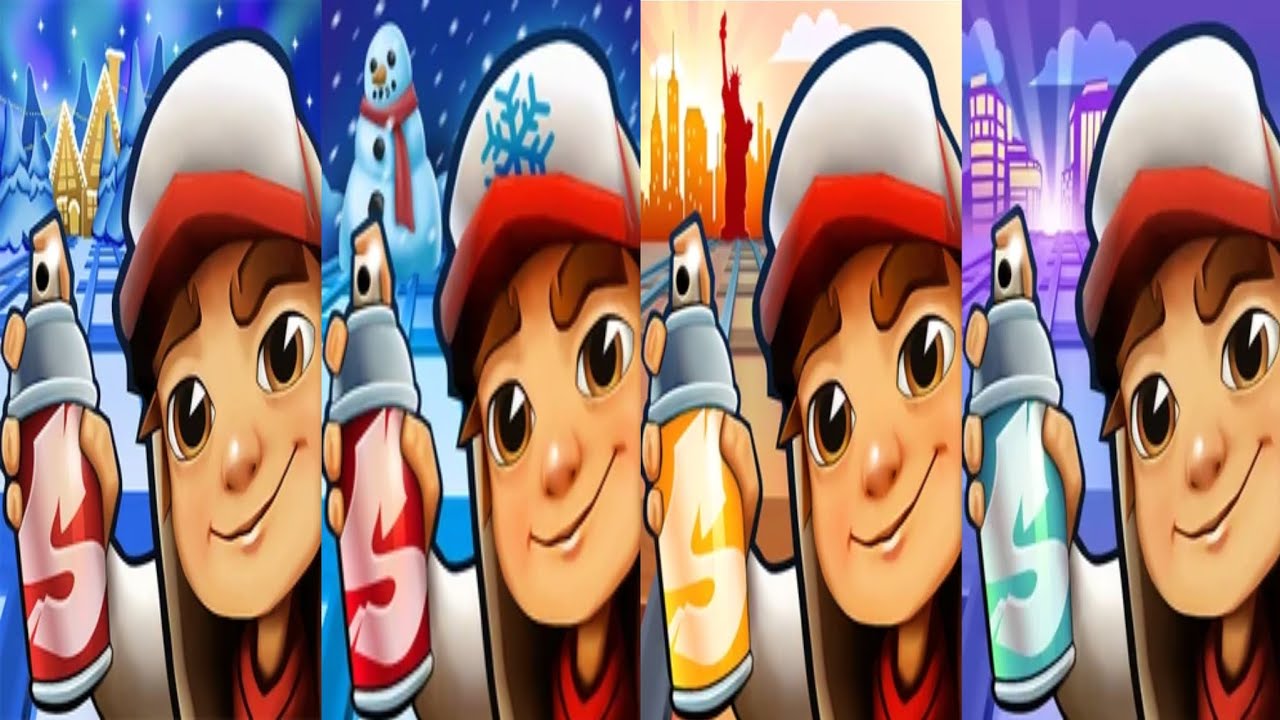 Subway Surfers 🎮 | North Pole 🆚 Subway City Xmas 🆚 New York Thanksgiving 🆚 Seoul | Map Comparison