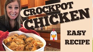 CROCKPOT CHICKEN THIGHS | Fall off the bone | easy \& delicious quick recipe | dump \& go