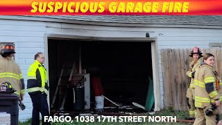 Suspicious Garage Fire In Fargo Wednesday Evening