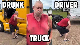 Drunk Truck Driver Drops His Trailer