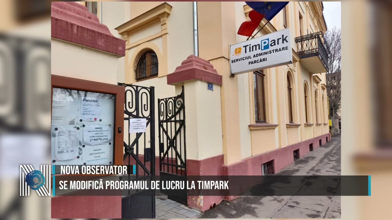 Se modifică programul de lucru la TIMPARK