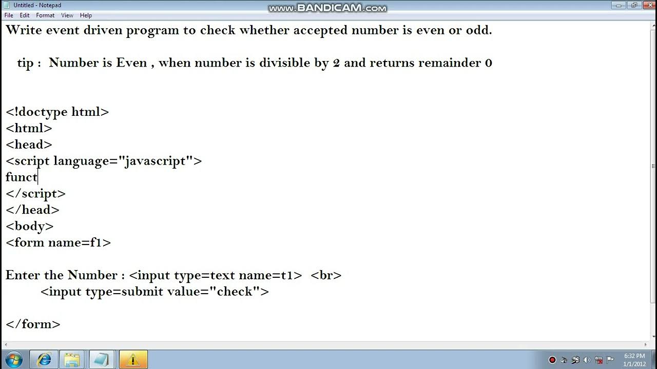 Javascript program to check number is even or odd - YouTube