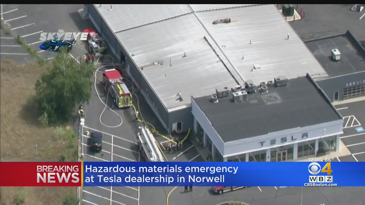 Hazardous materials emergency at Tesla dealership in Norwell YouTube