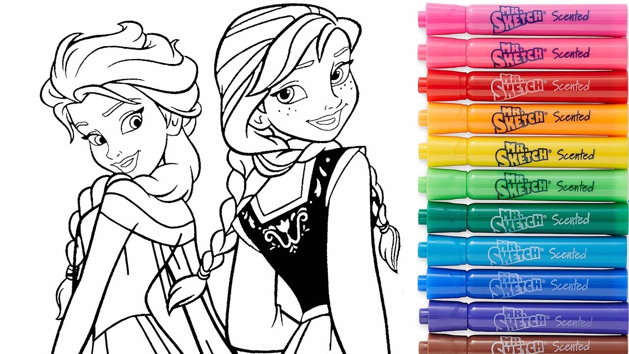 ROTULADORES MÁGICOS Descubre los dibujos secretos FROZEN Paint Colouring for kids