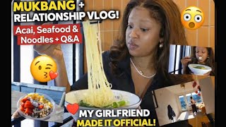 MUKBANGS w/ SURPRISE GF Proposal?! 🍜💍 (Ramen, Wontons, Shrimp & Q&A)