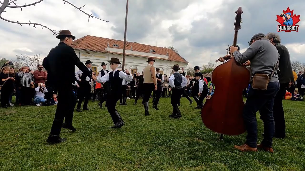Young men dance Csardas, a traditional Hungarian folk dance,  also know as czardas