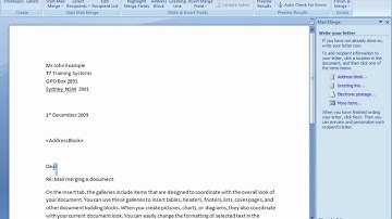 T7 video tip 103 Performing a basic mail merge with Word 2007
