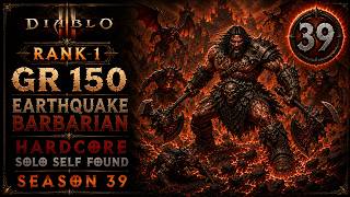 Rank 1 GR 150 Earthquake Barbarian Hardcore Solo Self Found Season 39 screenshot 5