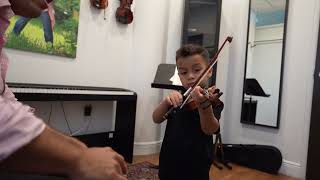 4 Year Old Jelijah Diaz Practicing May Song On The Violin Suzuki Book 1