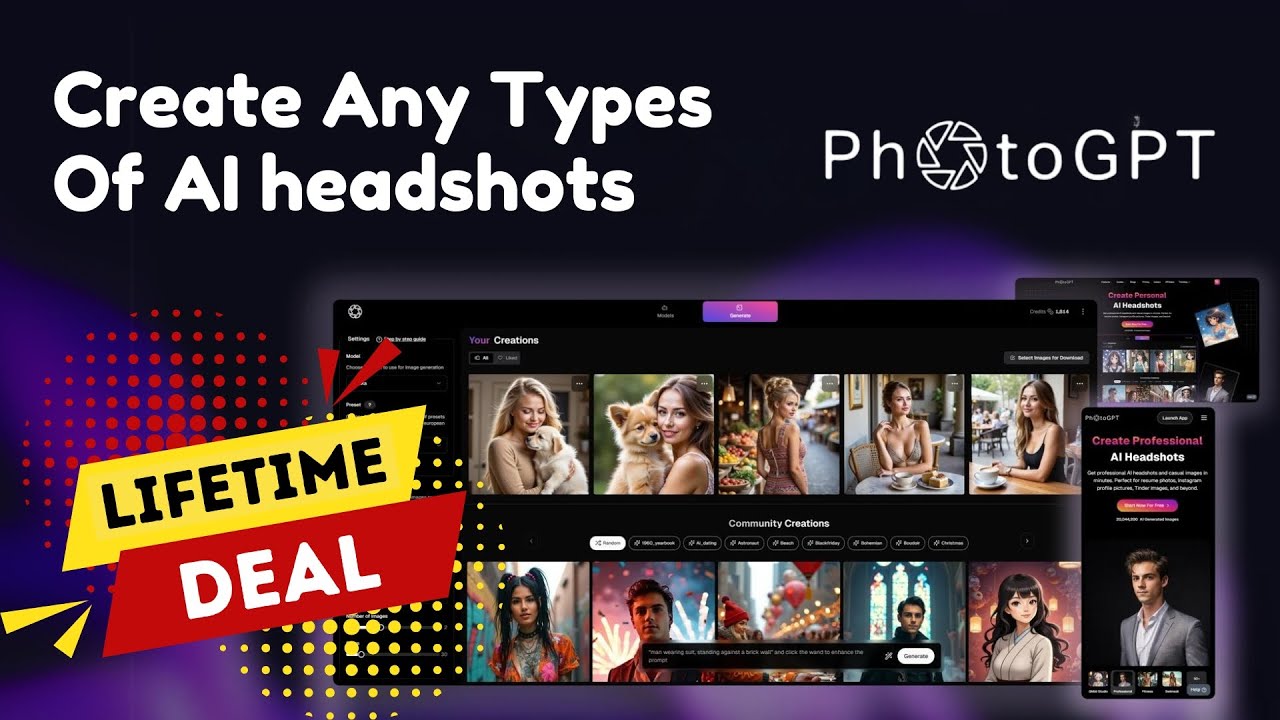 PhotoGPT AI Lifetime Deal - Turn Selfies Into Professional AI Headshots