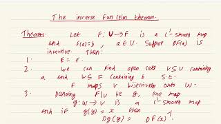 Real Analysis Lecture 53: The Inverse function theorem