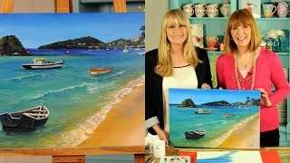 Como Pintar un Paisaje de Playa en Acrilico - Liliana Ziliotto