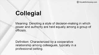 Collegial Meaning
