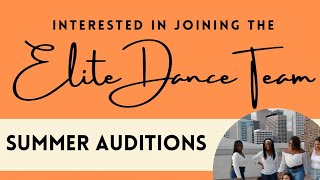 Elite Dance Team Summer Auditions
