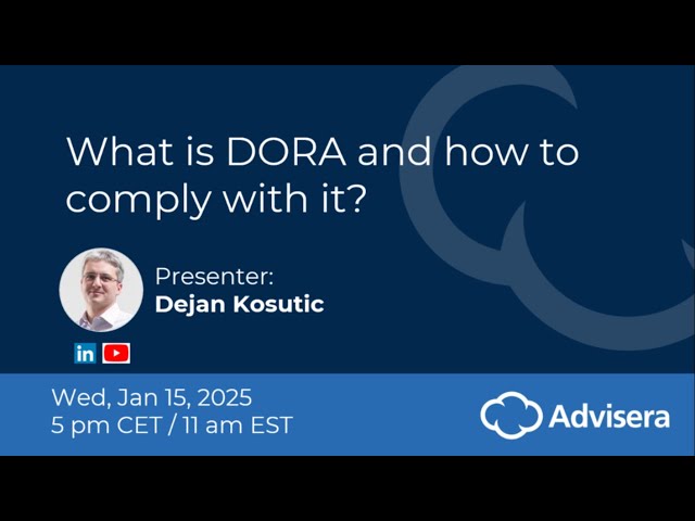 DORA商事公式アカウント What is DORA and how to comply with it? [live webinar] - YouTube