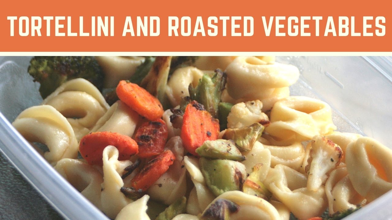 Tortellini and Roasted Vegetables Meal Prep Fridge Full of Food
