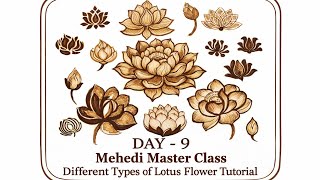 Mehndi Master Class Day 9 | Different Types of Lotus Flower Mehndi Design Tutorial 🌸 #ytshorts #art