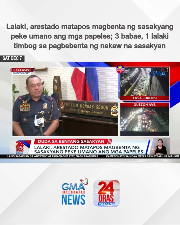 Lalaki, arestado matapos magbenta ng sasakyang peke umano ang mga papeles; 3... | 24 Oras Weekend