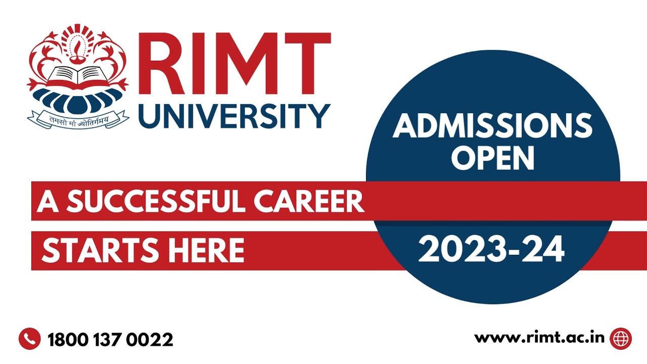 RIMT University Admission 2023 Courses Dates Eligibility  Selection  Process