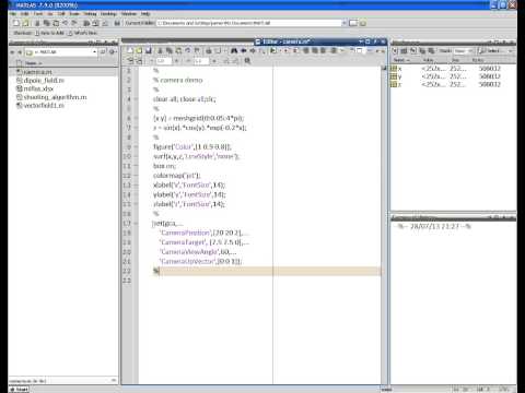 Matlab:: 3D graphics: camera control 1/3 (in Hebrew)