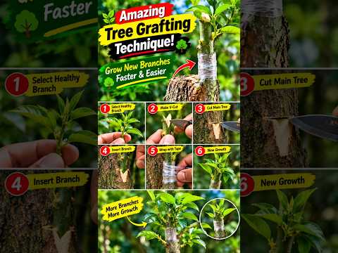 🌱 Amazing Tree Grafting Technique! | Grow New Branches Faster & Easier 🌳✨
