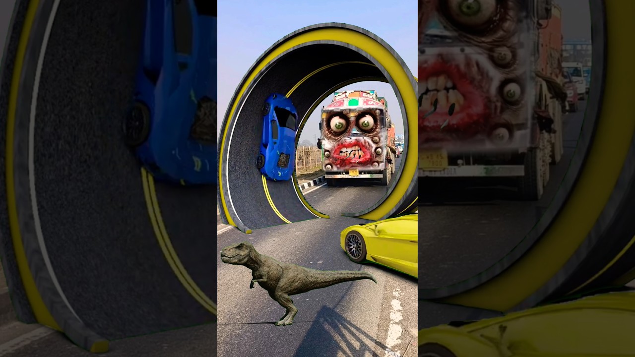 Massive Mixer Truck & Container Trucks Accidentally!! A Visual Feast